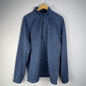 Eddie Bauer Men's Long Sleeve Mock Neck Pullover Sz XL Quarter Zip Heather Gray